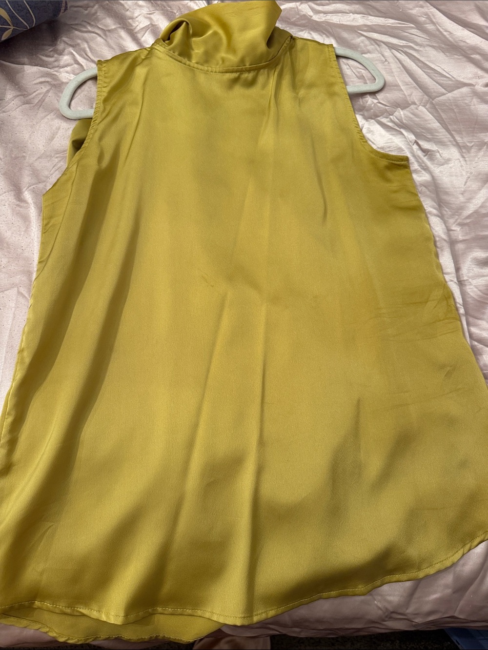 SHEIN Sleeveless Mock Neck Top in Chartreuse Yellow